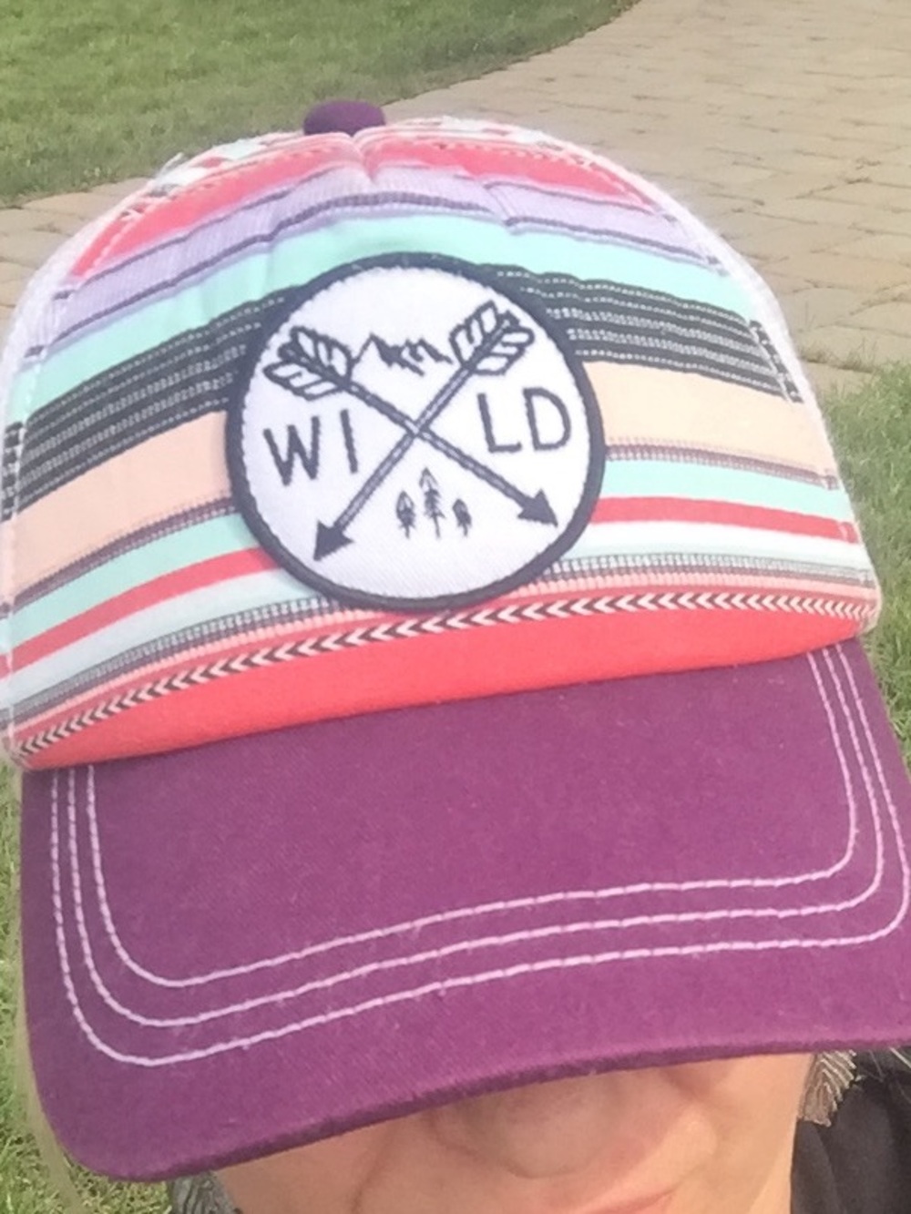 Wild Patch Girls' Striped Purple Trucker Hat